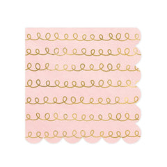 Pink and Gold Swirl Napkins - 20 Pack S1174 - Pretty Day