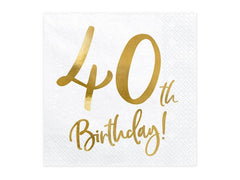 40th Birthday Party Napkins- 20pk S9085 - Pretty Day