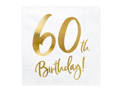 60th Birthday Party Napkins- 20pk S1149 - Pretty Day