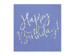 Navy Blue Happy Birthday Napkins - 20 pk S9226 - Pretty Day