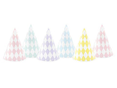 Pastel Diamond Birthday Party Hats - 6 pack S7024 - Pretty Day
