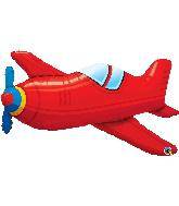 Jumbo Airplane Red Foil Balloon S3106 - Pretty Day
