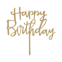Luxe, Gold Acrylic Happy Birthday Cake Topper s1112 - Pretty Day