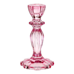 Pink Glass Candlestick Holder S0003 - Pretty Day