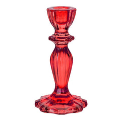 Red Glass Candlestick Holder S0039 - Pretty Day