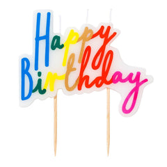 Rainbow Happy Birthday Candle Cake Topper S5065 - Pretty Day