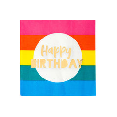 Bright Rainbow Happy Birthday Napkin S1120 - Pretty Day
