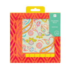 Recyclable Boho Paisley Paper Napkins - 20 Pack S7107 - Pretty Day
