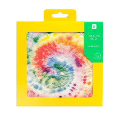 Recyclable Tie Dye Rainbow Napkins - 20 Pack S9032 - Pretty Day