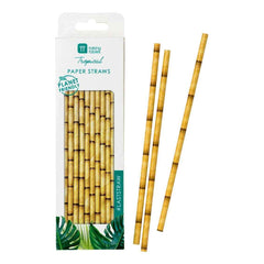 Bamboo Pattern Eco Friendly Paper Straws S1083 - Pretty Day