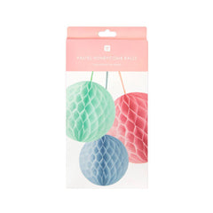 Pastel Honeycomb Party Decorations - 3 Pack S2189 - Pretty Day