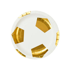 Gold Soccer Birthday Party Plates - Small S2190 - Pretty Day