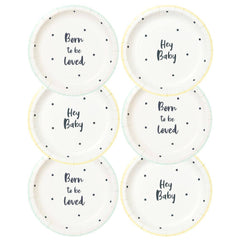 Born To Be Loved Baby Shower Plate - Small S3129 - Pretty Day