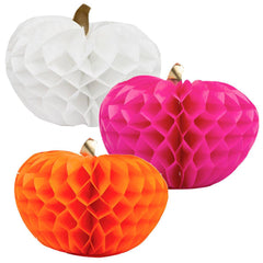 Pumpkin Honeycomb Halloween Decorations - 3 Pack - Pretty Day
