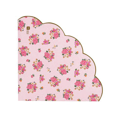 Truly Scrumptious Pink Floral Scalloped Napkins - 20 Pack S9314 - Pretty Day