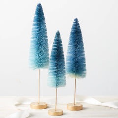 Sisal Christmas Bottle Brush Tree - Blue Ombre (Sold Individually) - Pretty Day